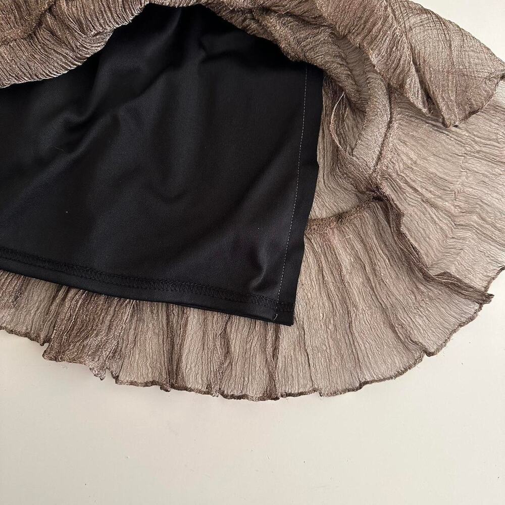 handmade gold shimmer circle ruffled mini skirt - Picture 11 of 11